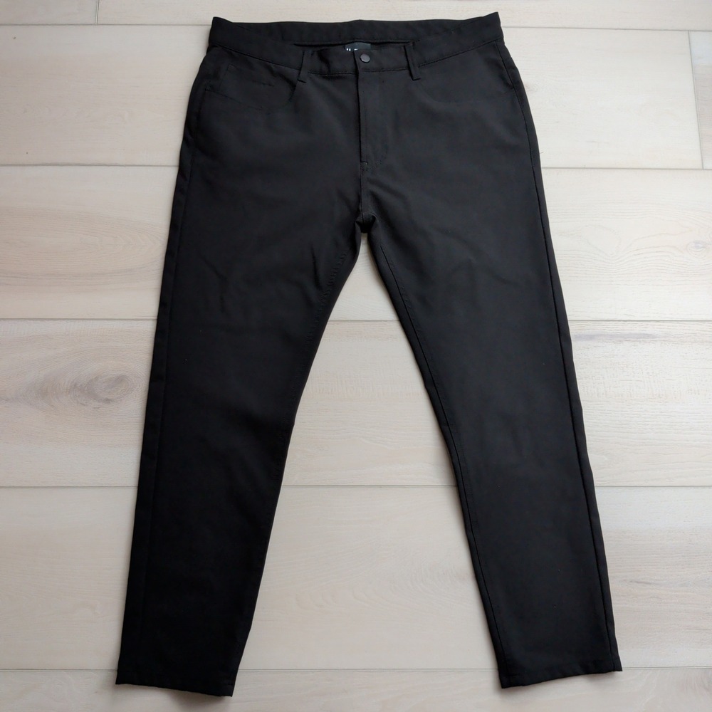Under 5'10 Jon Performance Pants Mens 34x27 Black Stretch 5-Pocket Trousers
